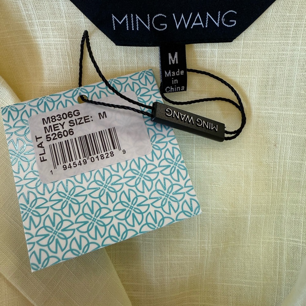 MING WANG 100% Cotton Preppy Lightweight Minimalist Lagenlook Chic Tunic M NWT - Picture 10 of 11